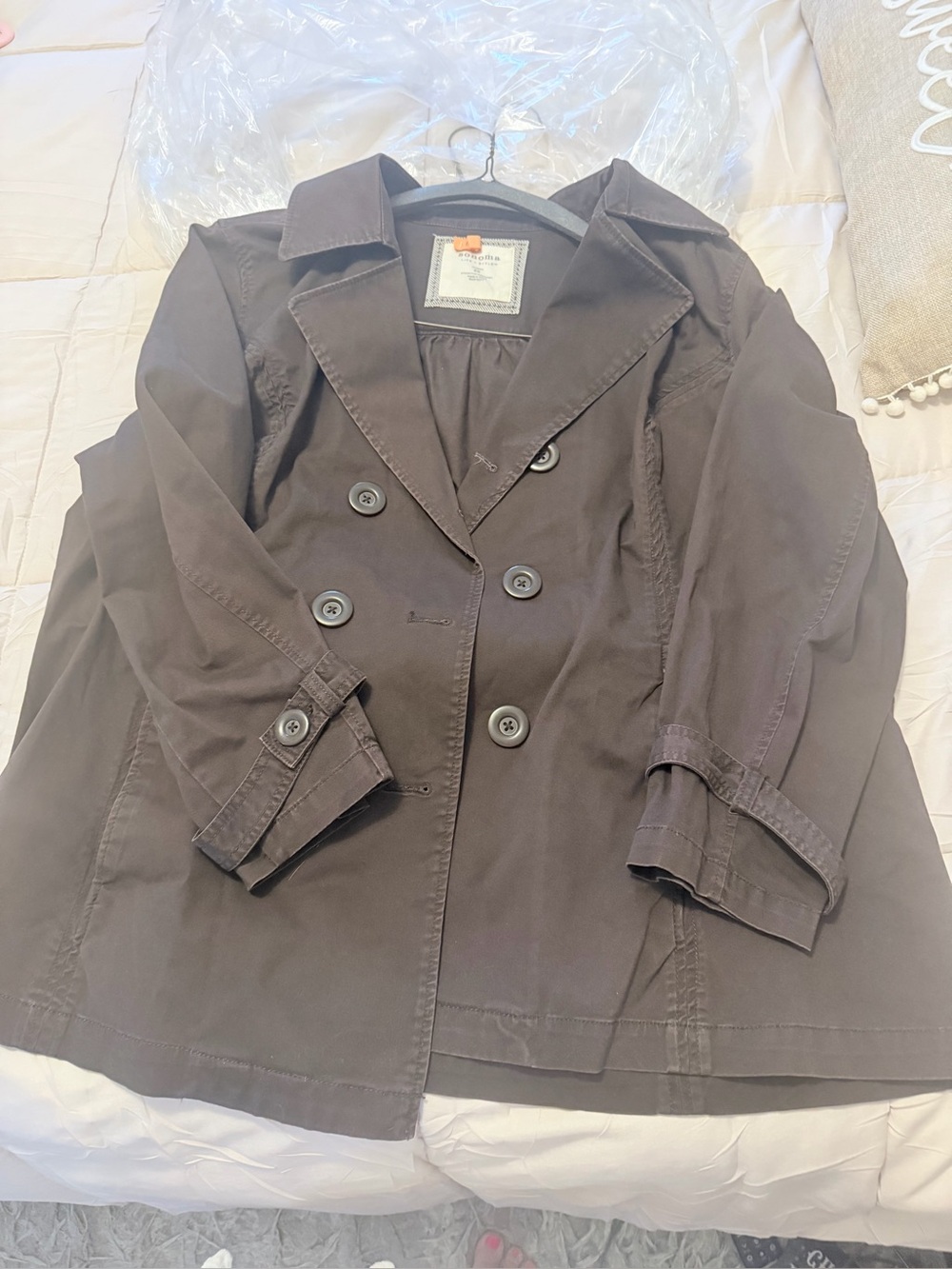 Sonoma Double-Breasted Brown Trench Coat women’s 2x